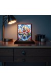 Car Desk/Table Top Lord Shiva And Parvathi Wooden Photo Stand 3x4 Inches, Compact & Stylish Spiritual Display For Car, Home & Office (Pack Of 1) (F14330)