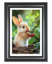 Cute Bunny Rabbit Photo Wall & Table Frame | 10x14 Inch Black Designer | Perfect For Gifting & Home Decor (F9621)