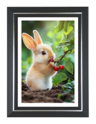Cute Bunny Rabbit Photo Wall & Table Frame | 14x18 Inch Black Designer | Perfect For Gifting & Home Decor (F9621)