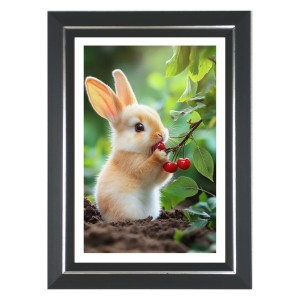 Cute Bunny Rabbit Photo Wall & Table Frame | 12x16 Inch Black Designer | Perfect For Gifting & Home Decor (F9621)