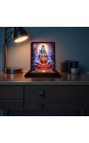 Car Desk/Table Top Lord Shiva And Parvathi Wooden Photo Stand 3x4 Inches, Compact & Stylish Spiritual Display For Car, Home & Office (Pack Of 1) (F14325)