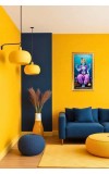 Lord Vishnu Digital Golden Color Photo Frame | Hindu Religious Wall Decor | 8x15 Inches - Inspirational Wall Art For Office, Home Decor - Ideal Spiritual Gift (F10226)