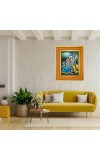 Radha And Krishna Photo Frame 10x14 Inches-Brown Wooden Frame For Home, Office & Temple Decoration And Gifting (F6481)