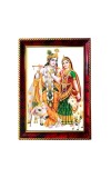 Radha Krishna Photo Frame For Wall & Table | 7x9 Inch Golden Cherry Finish | Decorative Radha Krishna Photo Frame For Home, Office & Pooja Room (F11393)