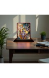 Car Desk/Table Top Lord Vishnu Shankar Bramha Wooden Photo Stand 3x4 Inches, Compact & Stylish Spiritual Display For Car, Home & Office (Pack Of 1) (F15187)