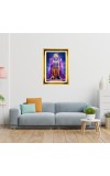 Lord Vishnu Golden Photo Frame - 16x20 Inches | Elegant Wooden Frame For Home, Office & Temple Decoration | Spiritual Wall & Table Decor And Gift Item (F9782)