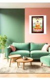 Peaceful Buddha Photo Frame For Wall & Table | 7x9 Inch Golden Cherry Finish | Decorative Peaceful Buddha Photo Frame For Home, Office & Pooja Room (F11614)