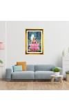 Mata Lakhsmi Golden Photo Frame - 16x20 Inches | Elegant Wooden Frame For Home, Office & Temple Decoration | Spiritual Wall & Table Decor And Gift Item (F9515)