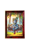 Little Cute Krishna Photo Frame For Wall & Table | 7x9 Inch Golden Cherry Finish | Decorative Little Cute Krishna Photo Frame For Home, Office & Pooja Room (F11328)