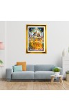 Divine Radha Krishna Golden Photo Frame - 10x14 Inches | Elegant Wooden Frame For Home, Office & Temple Decoration | Spiritual Wall & Table Decor and Gift Item