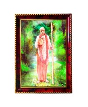 Swami Srila Prabhupada Ji Photo Frame For Wall & Table | 7x9 Inch Golden Cherry Finish | Decorative Swami Srila Prabhupada Ji Photo Frame For Home, Office & Pooja Room (F11525)