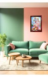 Rama Sita Hanuman Photo Frame For Wall & Table | 7x9 Inch Golden Cherry Finish | Decorative Rama Sita Hanuman Photo Frame For Home, Office & Pooja Room (F11843)