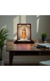 Car Desk/Table Top Lord Karthikeya Wooden Photo Stand 3x4 Inches, Compact & Stylish Spiritual Display For Car, Home & Office (Pack Of 1) (F14374)