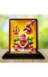 Car Desk/Table Top Shivlingam Wooden Photo Stand 3x4 Inches, Compact & Stylish Spiritual Display For Car, Home & Office (Pack Of 1) (F14145)