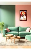 Goddess Saraswathi Photo Frame For Wall & Table | 7x9 Inch Golden Cherry Finish | Decorative Goddess Saraswathi Photo Frame For Home, Office & Pooja Room (F11558)