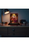 Car Desk/Table Top Radha Krishna Wooden Photo Stand 3x4 Inches, Compact & Stylish Spiritual Display For Car, Home & Office (Pack Of 1) (F14227)