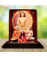 Car Desk/Table Top Mahavathar Babaji Wooden Photo Stand 3x4 Inches, Compact & Stylish Spiritual Display For Car, Home & Office (Pack Of 1) (F14321)