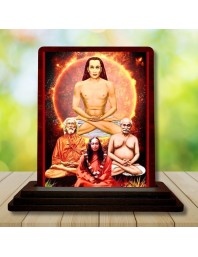 Car Desk/Table Top Mahavathar Babaji Wooden Photo Stand 3x4 Inches, Compact & Stylish Spiritual Display For Car, Home & Office (Pack Of 1) (F14321)