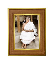 Sri Sarada Devi Photo Frame 14x18 Inches-Brown Wooden Frame For Home, Office & Temple Decoration And Gifting (F6409)