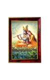 Raadhee Raadhaa Photo Frame For Wall & Table | 7x9 Inch Golden Cherry Finish | Decorative Radhee Radhaa Photo Frame For Home, Office & Pooja Room (F11425)