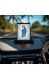 Car Desk/Table Top Lord Jesus Wooden Photo Stand 3x4 Inches, Compact & Stylish Spiritual Display For Car, Home & Office (Pack Of 1) (F14442)