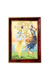 Lord Krishna Photo Frame For Wall & Table | 7x9 Inch Golden Cherry Finish | Decorative Lord Krishna Photo Frame For Home, Office & Pooja Room (F11392)
