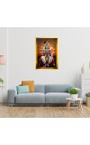 Lord Vishnu Golden Photo Frame - 16x20 Inches | Elegant Wooden Frame For Home, Office & Temple Decoration | Spiritual Wall & Table Decor And Gift Item (F9783)
