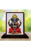 Car Desk/Table Top Lord Ganesha Wooden Photo Stand 3x4 Inches, Compact & Stylish Spiritual Display For Car, Home & Office (Pack Of 1) (F14284)