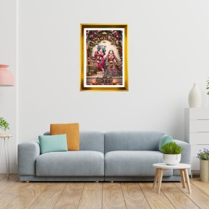 Divine Radha Krishna Golden Photo Frame - 16x20 Inches | Elegant Wooden Frame For Home, Office & Temple Decoration | Spiritual Wall & Table Decor And Gift Item (F9705) Divine Radha Krishna Golden Photo Frame - 16x20 Inches | Elegant Wooden Frame For Home, Office & Temple Decoration | Spiritual Wall & Table Decor And Gift Item (F9705)