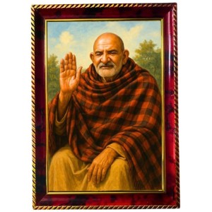 Neem Karoli Baba Photo Frame For Wall & Table | 7x9 Inch Golden Cherry Finish | Decorative Neem Karoli Baba Photo Frame For Home, Office & Pooja Room (F11738) Neem Karoli Baba Photo Frame For Wall & Table | 7x9 Inch Golden Cherry Finish | Decorative Neem Karoli Baba Photo Frame For Home, Office & Pooja Room (F11738)