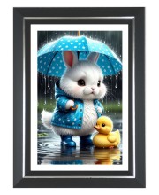 Rabbit And Duck Photo Wall & Table Frame | 10x14 Inch Black Designer | Perfect For Gifting & Home Decor (F9573)