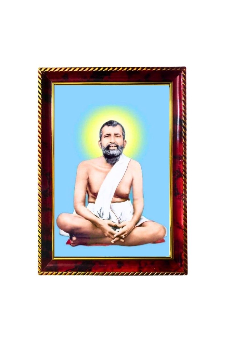 Sri Ramakrishna Paramahamsadeb Photo Frame For Wall & Table | 7x9 Inch Golden Cherry Finish | Decorative Sri Ramakrishna Paramahamsadeb Photo Frame For Home, Office & Pooja Room (F11309)