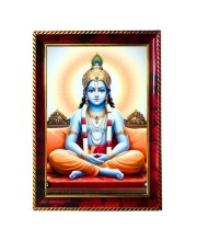God Sri Krishna Meditation Photo Frame For Wall & Table | 7x9 Inch Golden Cherry Finish | Decorative God Sri Krishna Meditation Photo Frame For Home, Office & Pooja Room (F11422)
