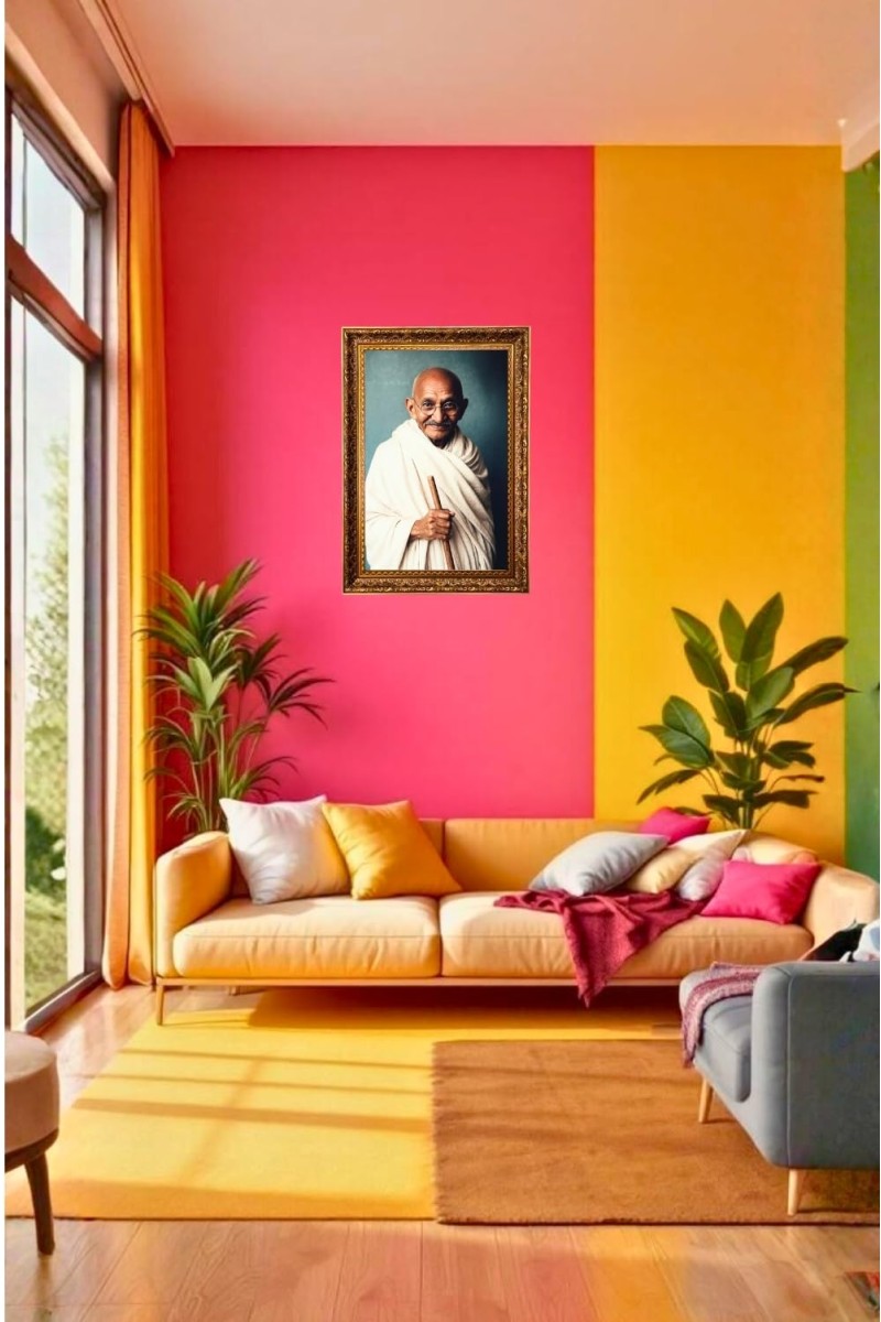Mahatma Gandhi Big Photo Frame - 20x28 Inches For Home,Temple & Office Decoration (F11231)