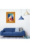 Chaitanyaa Mahaprabhu Photo Frame 10x14 Inches-Brown Wooden Frame For Home, Office & Temple Decoration And Gifting (F6474)