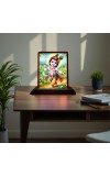 Car Desk/Table Top Lord Krishna Wooden Photo Stand 3x4 Inches, Compact & Stylish Spiritual Display For Car, Home & Office (Pack Of 1) (F14475)