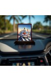 Car Desk/Table Top Lord Shiva Wooden Photo Stand 3x4 Inches, Compact & Stylish Spiritual Display For Car, Home & Office (Pack Of 1) (F14309)