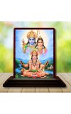 Car Desk/Table Top Lord Hanuman With Sita Rama Wooden Photo Stand 3x4 Inches, Compact & Stylish Spiritual Display For Car, Home & Office (Pack Of 1) (F14539)