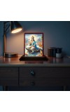 Car Desk/Table Top Goddess Ganga Wooden Photo Stand 3x4 Inches, Compact & Stylish Spiritual Display For Car, Home & Office (Pack Of 1) (F14157)