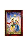 Radha Krishna Photo Frame For Wall & Table | 7x9 Inch Golden Cherry Finish | Decorative Radha Krishna Photo Frame For Home, Office & Pooja Room (F11363)