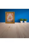 Lakshmi, Ganesha, Saraswati, And Dhan Kuber. Photo Frame 10x14 Inches-Brown Wooden Frame For Home, Office & Temple Decoration And Gifting (F6381)