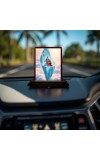 Car Desk/Table Top Lord Shiva And Parvathi Wooden Photo Stand 3x4 Inches, Compact & Stylish Spiritual Display For Car, Home & Office (Pack Of 1) (F14324)