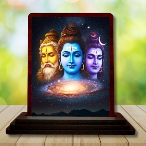 Car Desk/Table Top Bramha Vishnu Shiva Wooden Photo Stand 3x4 Inches, Compact & Stylish Spiritual Display For Car, Home & Office (Pack Of 1) (F14163) Car Desk/Table Top Bramha Vishnu Shiva Wooden Photo Stand 3x4 Inches, Compact & Stylish Spiritual Display For Car, Home & Office (Pack Of 1) (F14163)