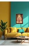 Lord Hanuman Photo Frame For Wall & Table | 7x9 Inch Golden Cherry Finish | Decorative Lord Hanuman Photo Frame For Home, Office & Pooja Room (F11892)