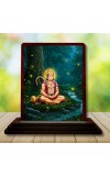 Car Desk/Table Top Lord Hanuman Wooden Photo Stand 3x4 Inches, Compact & Stylish Spiritual Display For Car, Home & Office (Pack Of 1) (F14343)