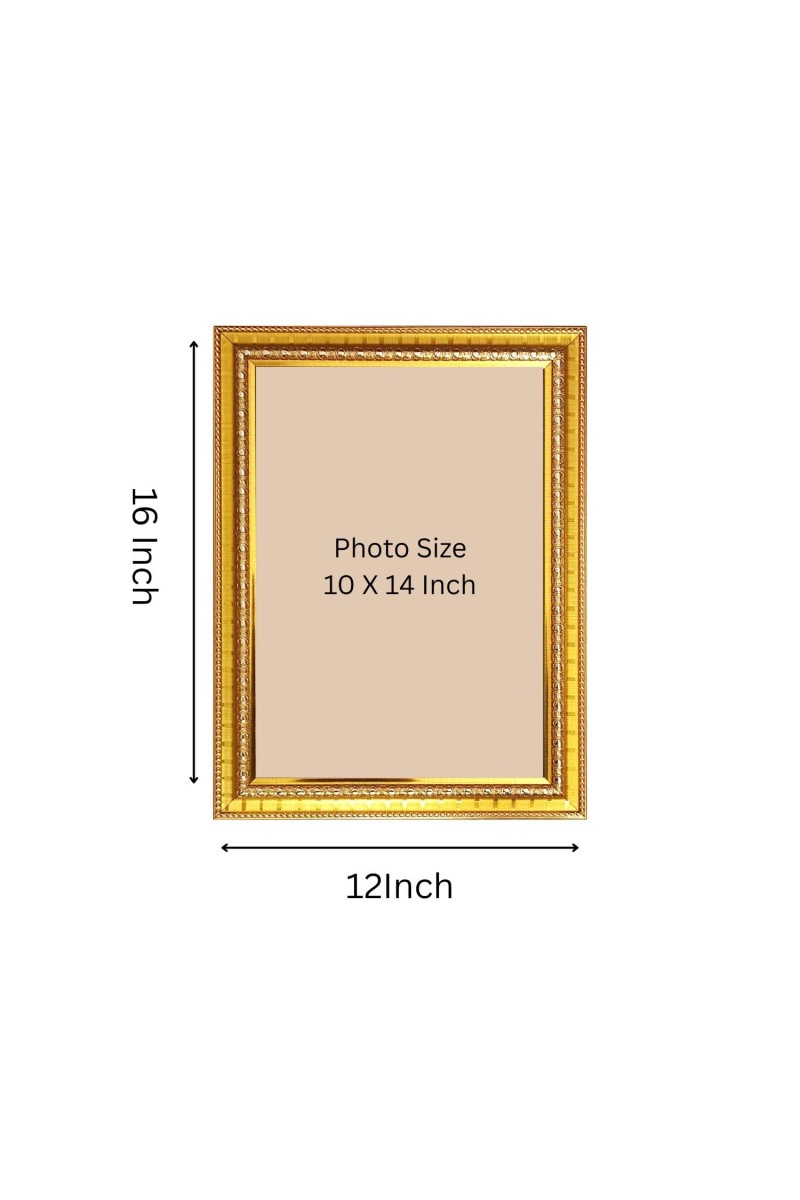 Maheshar Shiv Baba Golden Designer Photo Frame | 12x16 Inch Religious Wall Hanging Frame For Home & Office Decoration | Hindu Deity Spiritual Gift Item