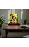 Car Desk/Table Top Lord Krishna Wooden Photo Stand 3x4 Inches, Compact & Stylish Spiritual Display For Car, Home & Office (Pack Of 1) (F14494)