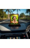 Car Desk/Table Top Lord Krishna Wooden Photo Stand 3x4 Inches, Compact & Stylish Spiritual Display For Car, Home & Office (Pack Of 1) (F14494)