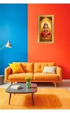 Mata Lakhsmi Digital Golden Color Photo Frame | Hindu Religious Wall Decor | 10x17 Inches - Inspirational Wall Art For Office, Home Decor - Ideal Spiritual Gift (F10349)