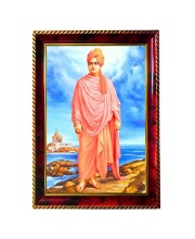 Swami Vivekananda Photo Frame For Wall & Table | 7x9 Inch Golden Cherry Finish | Decorative Swami Vivekananda Photo Frame For Home, Office & Pooja Room (F11732)